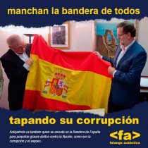 Manchan la bandera tapando su corrupción