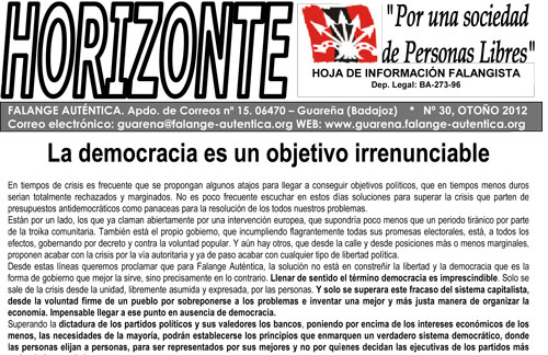 Parte de la portada del número 30 de Horizonte