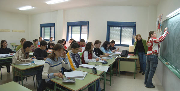 Alumnos en el aula de un instituto