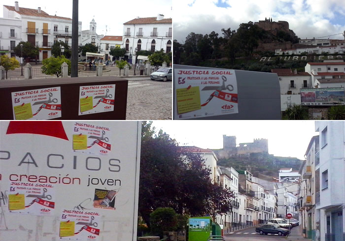 Varias imagenes de la Campaña por la Justicia Social en Albuquerque (Badajoz)