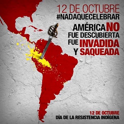 Cartel aparecido en las redes sociales contra el 12 de octubre, dia de la Hispanidad