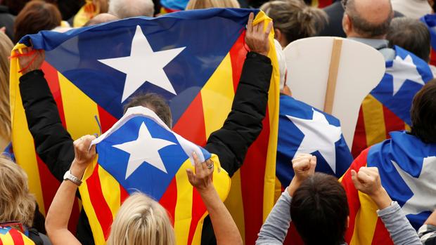 Banderas separatistas de Cataluña