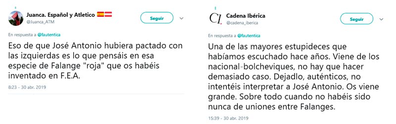 Reacciones de algunos comentaristas desnortados