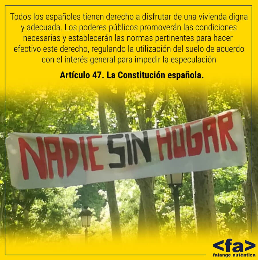 El artículo 47 de la Constitución Española declara que todos los españoles tienen derecho a disfrutar de una vivienda digna y adecuada y atribuye a los poderes públicos la obligación de promover las condiciones necesarias y establecer las normas pertinentes para hacer efectivo este derecho.